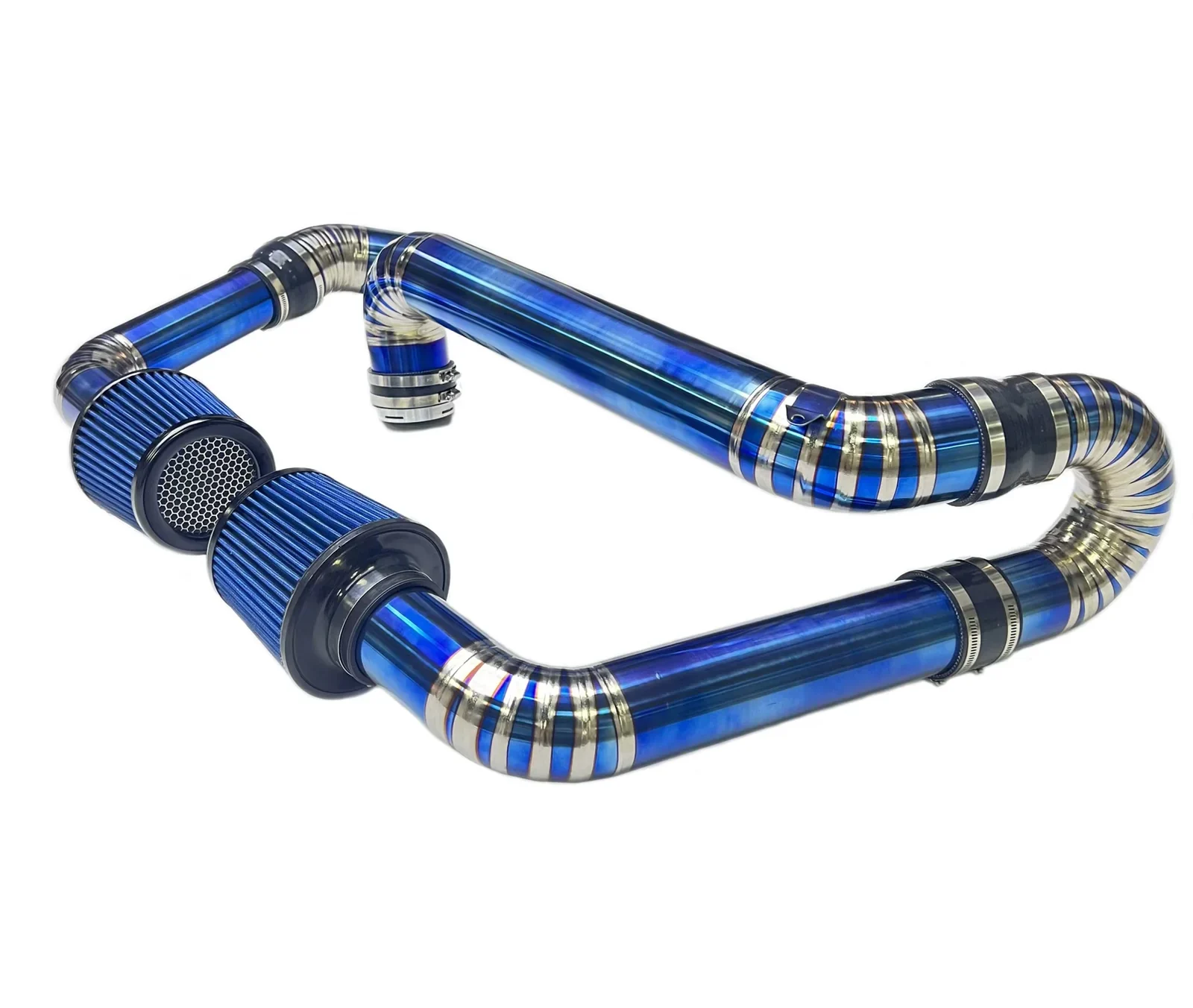 Blue titanium cold-air intake kit with pod filters